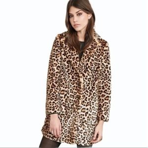 FOREVER 21 LEOPARD FAUX FUR COAT